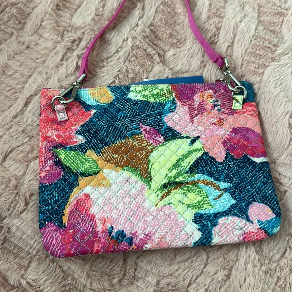 Vera Bradley hot pink floral print crossbody bag with rfid - new with tag - Picture 2 of 4